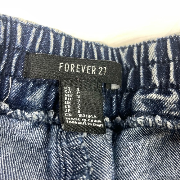 MC Hammer Pants Acid Wash Parachute Harem Blue Jeans Forever 21 Skinny Leg - Picture 6 of 8